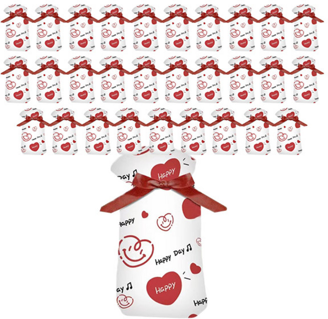 스타리움 간편 리본 선물 포장 봉투, HAPPY DAY, 50개