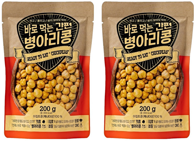 바로먹는 간편 병아리콩, 2개, 200g