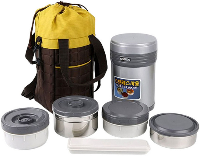 코스모스 점보도시락 1.6L 일체형 세트, 혼합색상, 1세트
