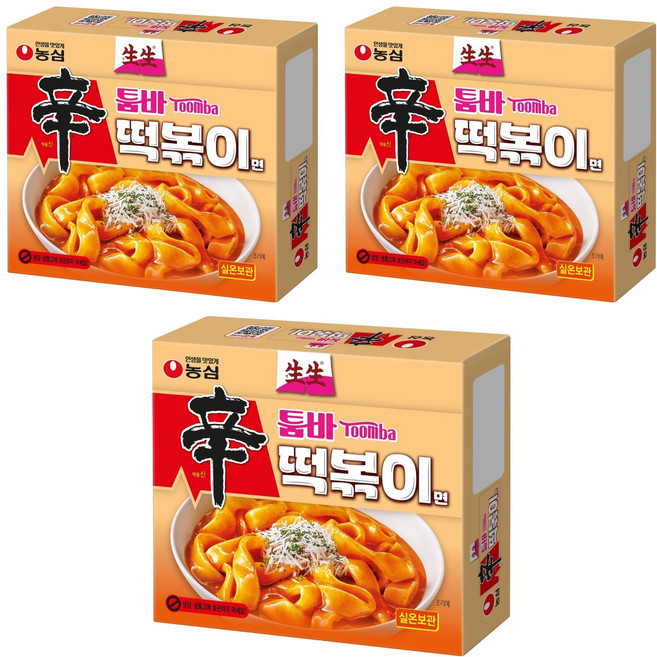 농심 생생 신툼바 떡볶이면, 252g, 3개