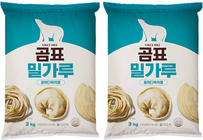곰표 중력 다목적용 밀가루, 3kg, 2개