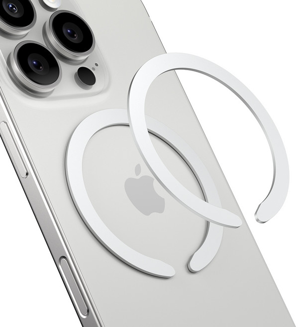 신지모루 SUS 맥세이프 M 메탈 슬림 플레이트 세트, 화이트, 2개