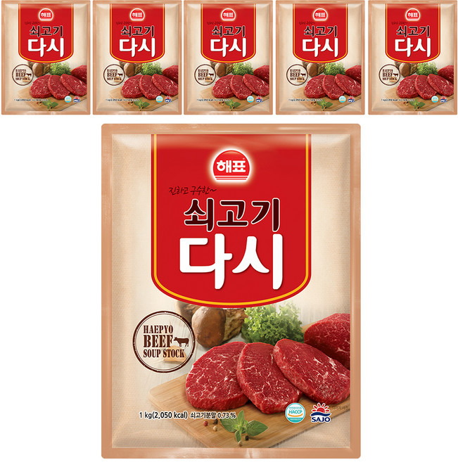 해표 쇠고기다시, 1kg, 6개