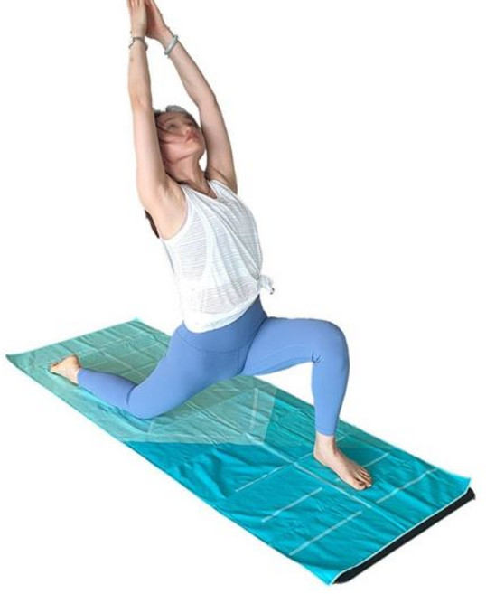 사비나 미끄럼방지 논슬립 논슬립 요가 매트 타올, 블루, 1개