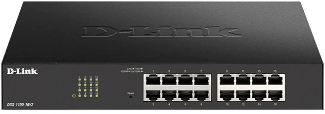 D-Link 友訊科技 簡易網管型交換器 16埠超高速 無風扇設計, DGS-1100-16V2, 1個