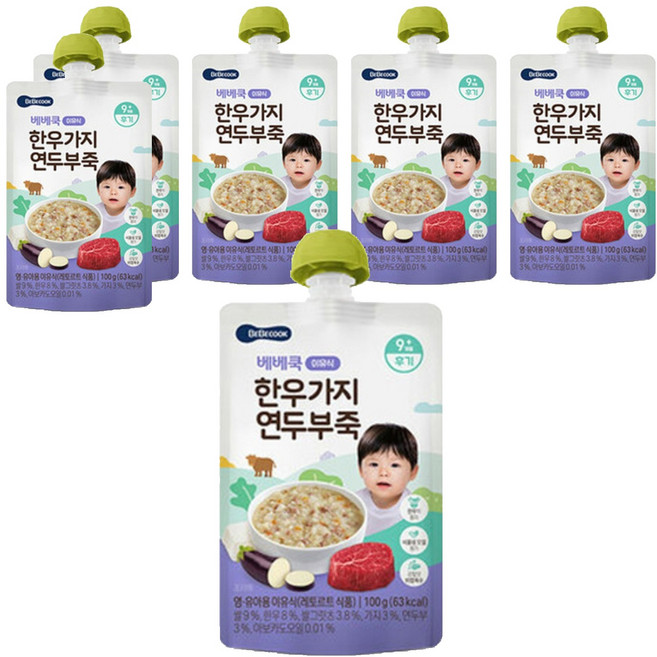 베베쿡 한우 가지 연두부죽 실온이유식 후기, 100g, 6개