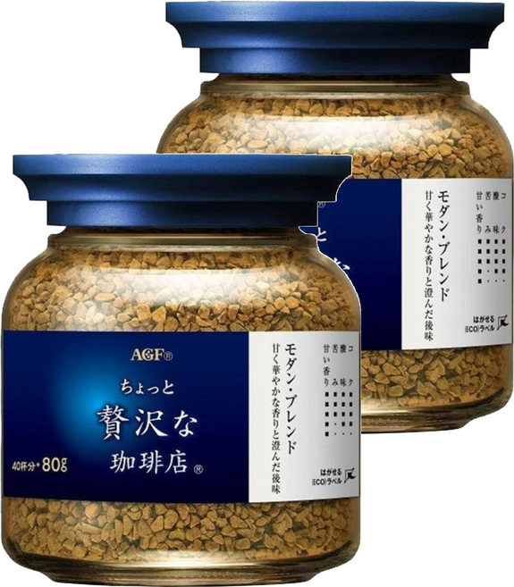 AGF 微奢華咖啡店 華麗柔順咖啡, 80g, 1入, 2罐