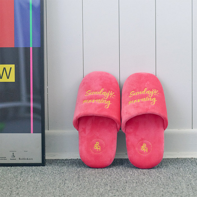 룸앤홈 벨벳 룸 슈즈, 핑크, 1개