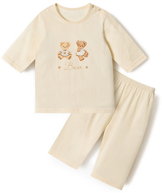 유니프랜드 마린베어 오가닉 면 7부 내의 상하의 세트