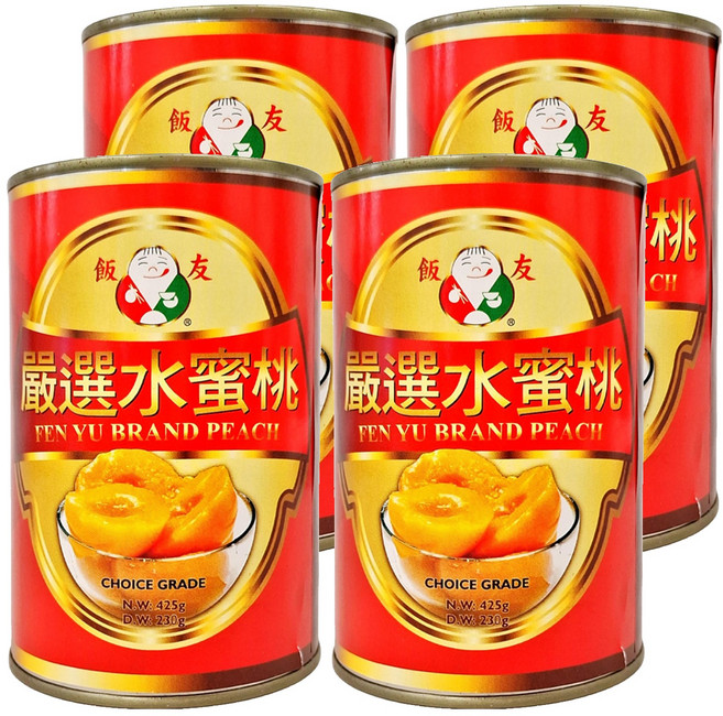 飯友 嚴選水蜜桃, 425g, 4罐