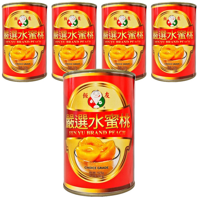 飯友 嚴選水蜜桃, 425g, 5罐