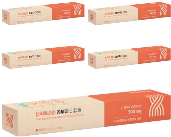 메디프레소 납작복숭아 콤부차 티 캡슐, 3.9g, 10개입, 5개