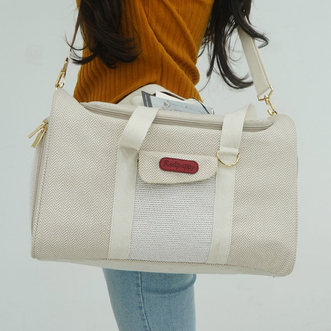 레드퍼피 반려동물 켐벨라 이동가방, 베이지, 1개