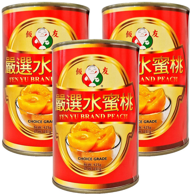飯友 嚴選水蜜桃, 425g, 3罐