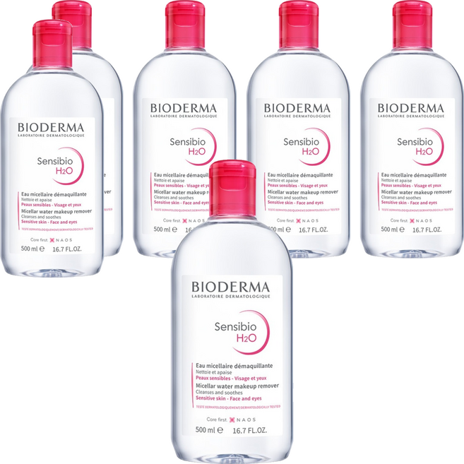 BIODERMA H2O高效潔膚液 粉瓶, 500ml, 6瓶