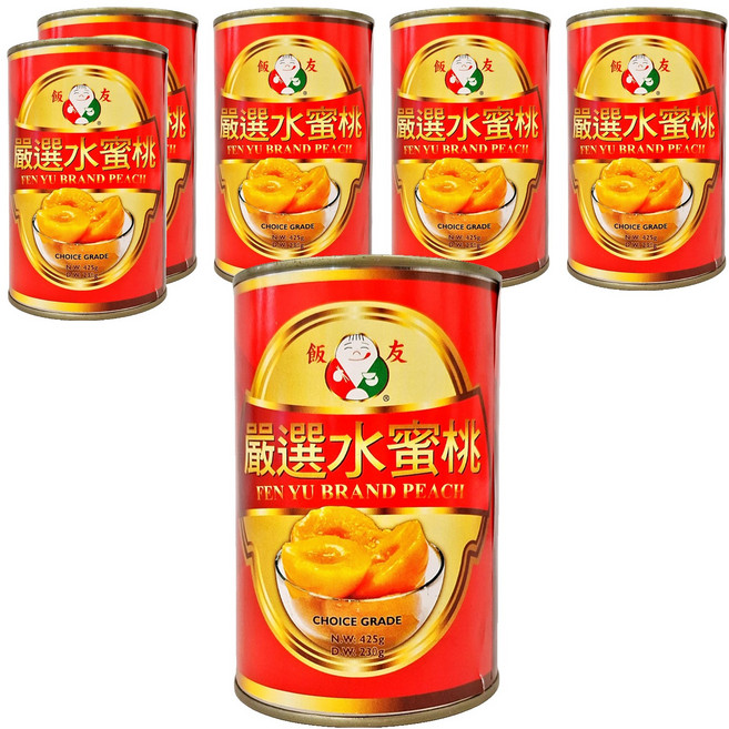 飯友 嚴選水蜜桃, 425g, 6罐