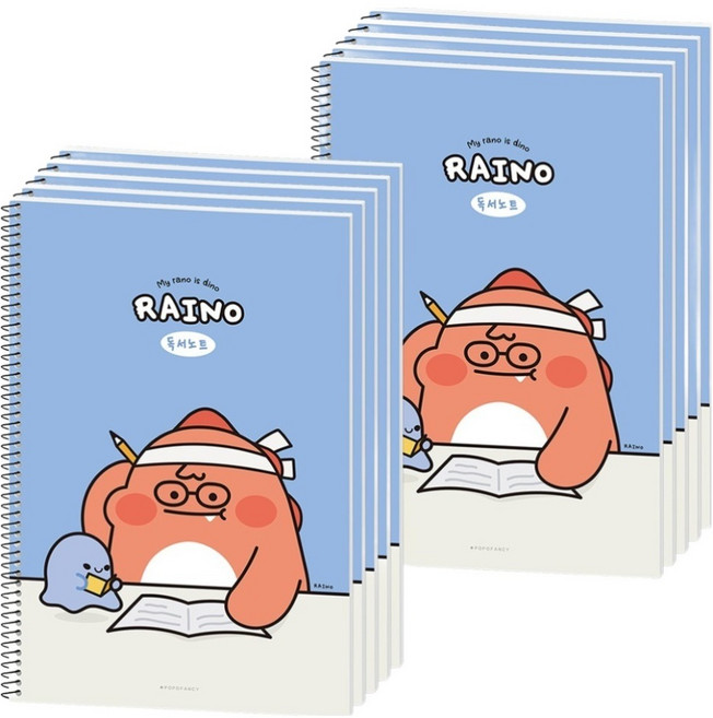 포포팬시 라이노 초등 독서노트, 블루, 10개
