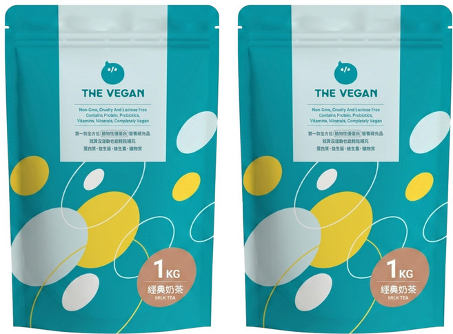 THE VEGAN 樂維根 植物性優蛋白粉 經典奶茶口味, 1kg, 2包