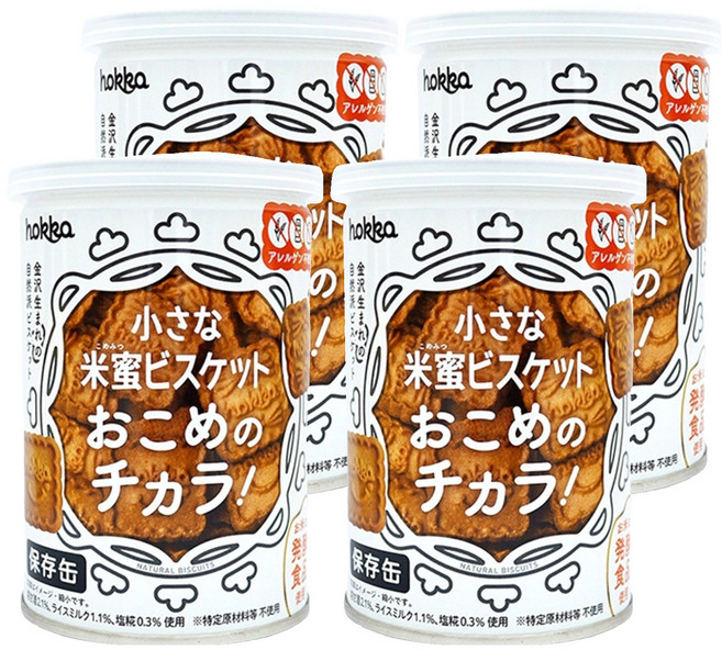 hokka 北陸製菓 米蜜餅乾保存罐, 110g, 4罐