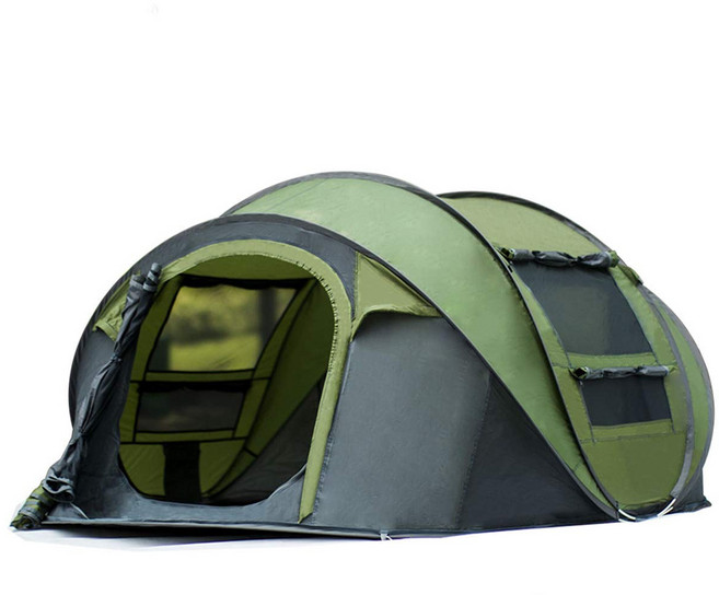 VINSON MASSIF TICLA 高級一觸式頂棚帳篷 + 頂層組成, 5人, 綠色