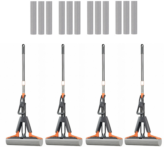 오코로 노터치 물흡수 펄프청소기 밀대걸레 + 리필패드 3매, 4세트