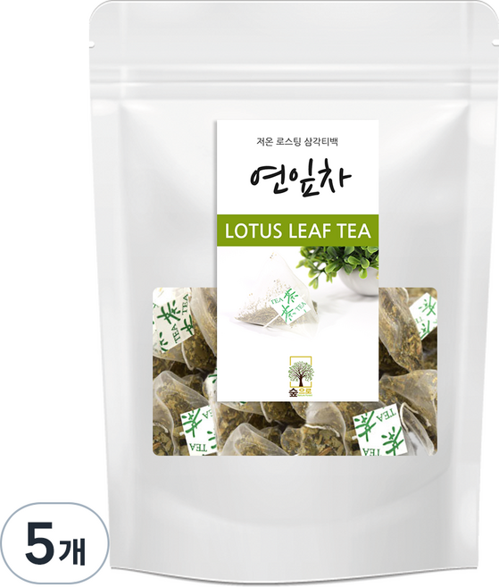 숲으로허브 연잎차 삼각티백, 1g, 100개입, 5개