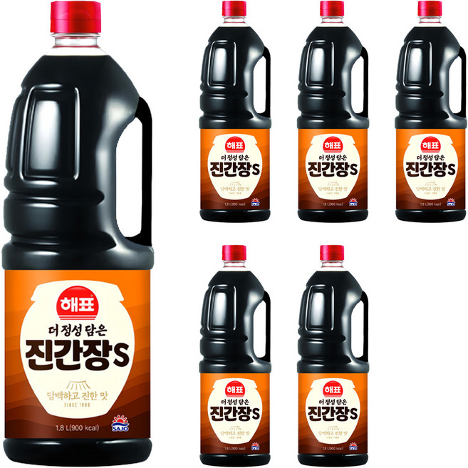 해표 진간장S, 1.8L, 6개
