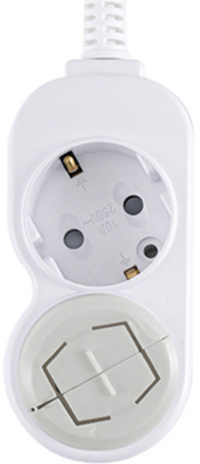 에코파워탭 국산 일반 접지 멀티탭 2구, 2m, 화이트(멀티탭), 랜덤발송(안전커버), 1개