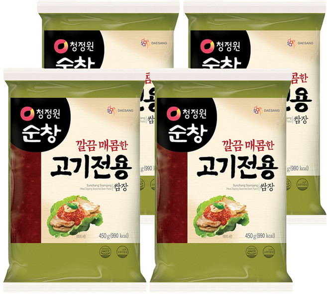 청정원순창 깔끔 매콤한 고기전용 쌈장, 450g, 4개