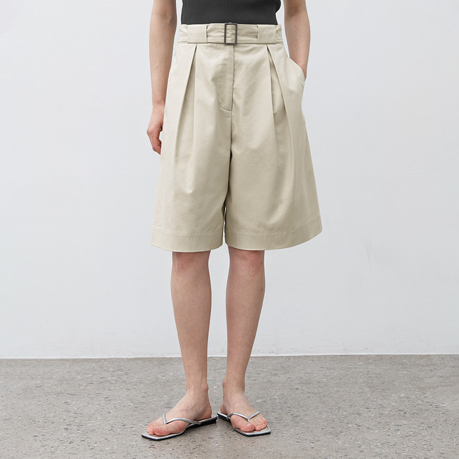 아틀리에나인 여성용 버뮤다 턱 치노 팬츠 PT-5672