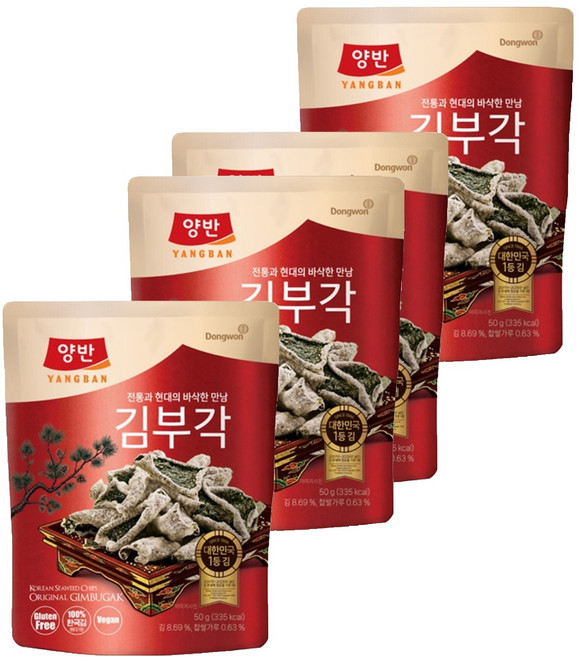 Dongwon 東遠 Yangban 兩班 海苔脆片, 4個, 50g