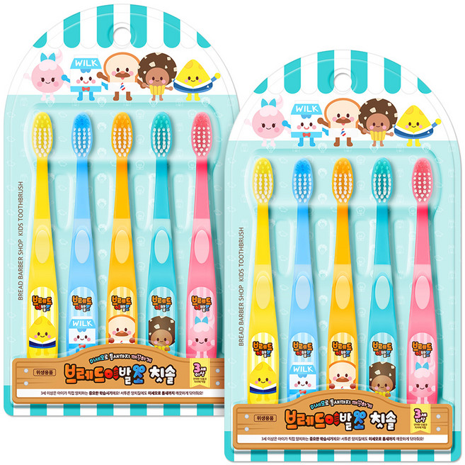 아텍스 브레드이발소 칫솔, 혼합색상, 5개입, 2개