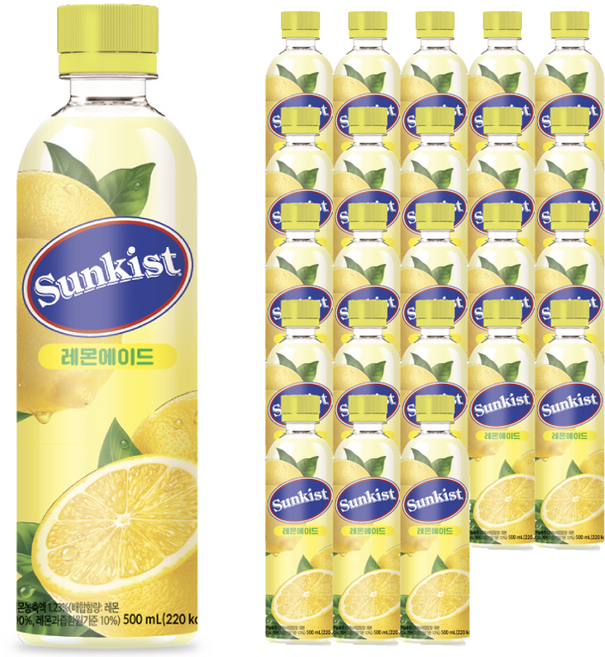 썬키스트 레몬에이드, 500ml, 24개