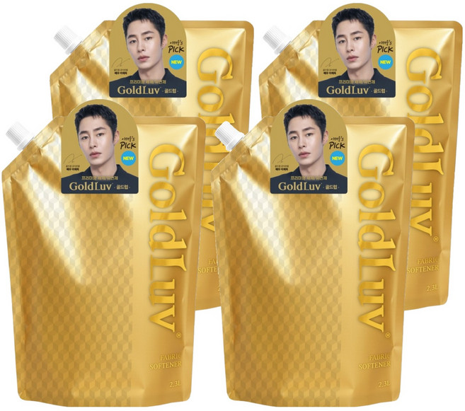 골드럽 섬유유연제 옐로라일락 리필, 4개, 2.3L