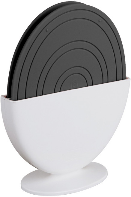 샐마 실리콘 에그 냄비받침 2p + 거치대 세트, 차콜그레이, 1세트