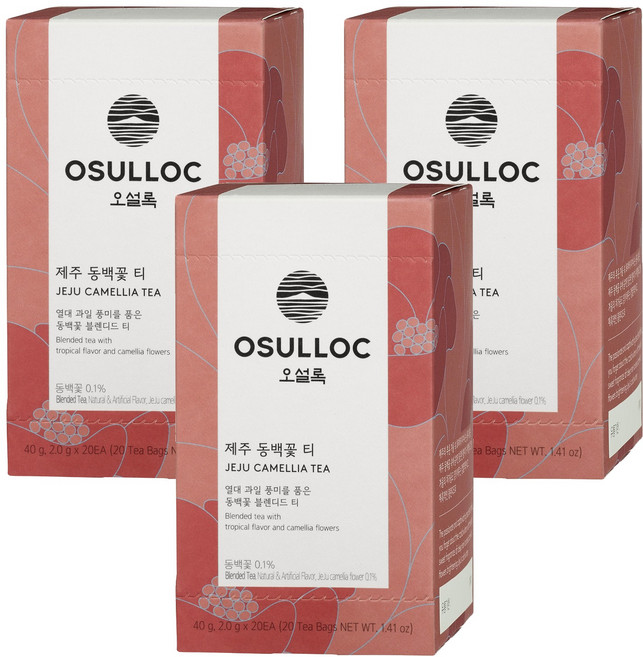 오설록 제주 동백꽃 티백, 2g, 20개입, 3개