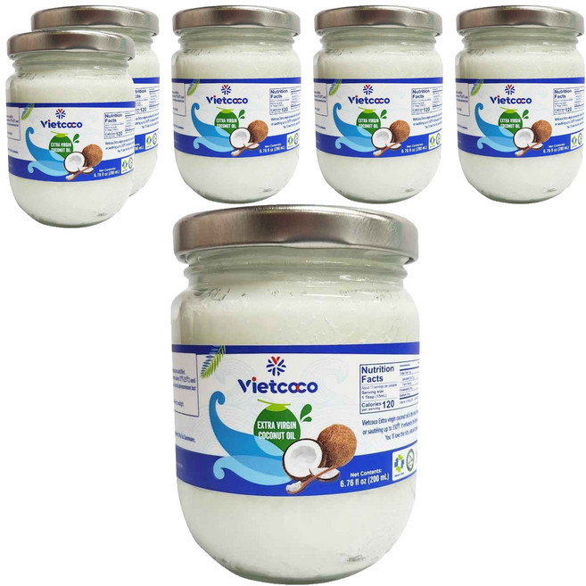 비엣코코 엑스트라 버진 코코넛오일, 6개, 200ml