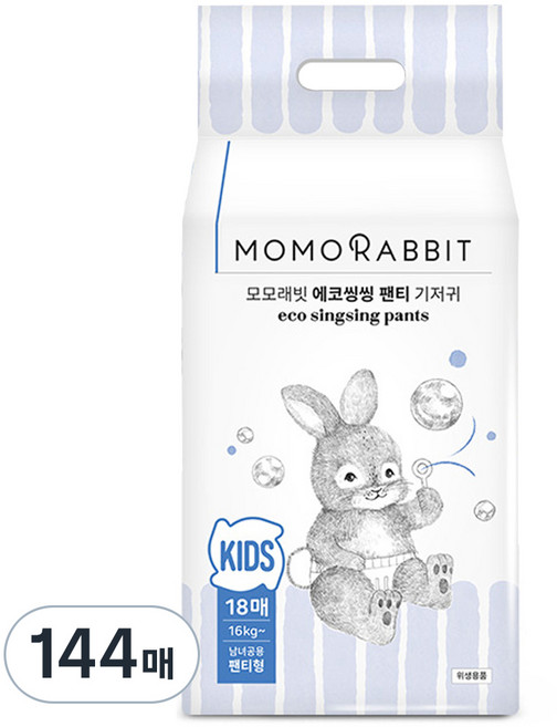 모모래빗 에코씽씽 팬티기저귀, 키즈형(Kid), 144매