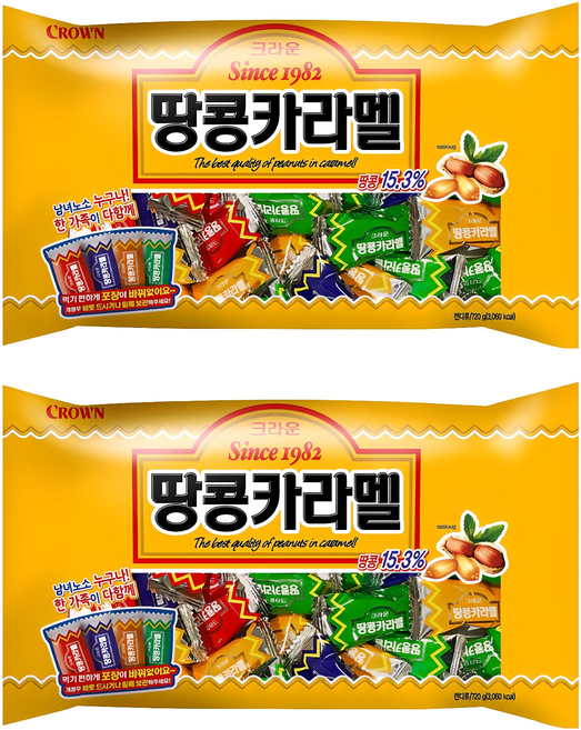 크라운 땅콩카라멜, 720g, 2개