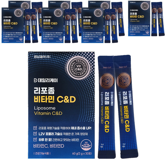 Kyung Nam Pharm 慶南製藥 每日護理脂質體維他命C&D粉隨身包 30條入, 8個, 60g