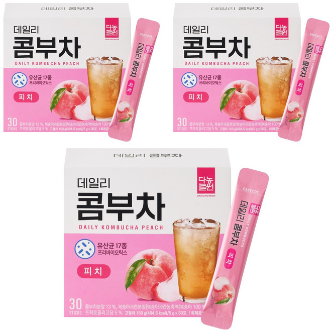 Danongwon 每日康普茶 蜜桃風味, 5g, 30條, 3盒