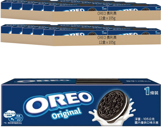 OREO 奧利奧 夾心餅乾 香草口味, 105g, 24盒