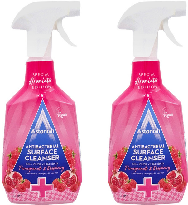 Astonish 清潔系列 表面清潔劑噴霧, 石榴+覆盆子, 750ml, 2瓶