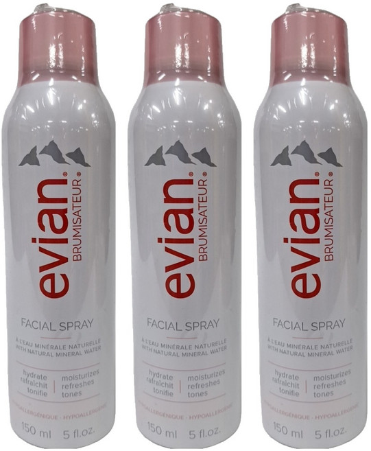 evian 依雲 天然礦泉保濕噴霧, 3瓶, 150ml