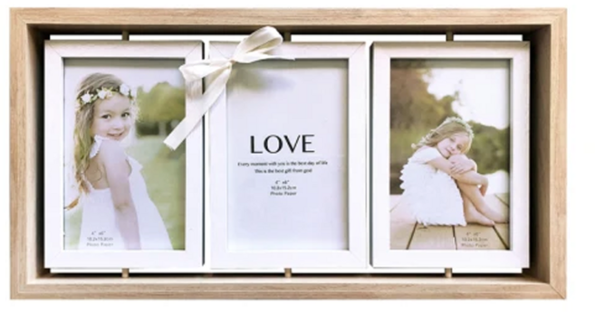 STYLE_G時代家居 歐風旋轉緞帶相框組 906g 3個, 淺木, 1組