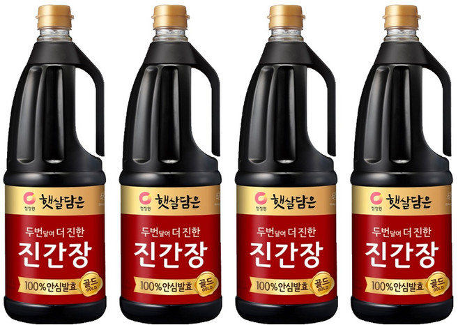 햇살담은 두번 달여 더 진한 진간장 골드, 1.7L, 4개