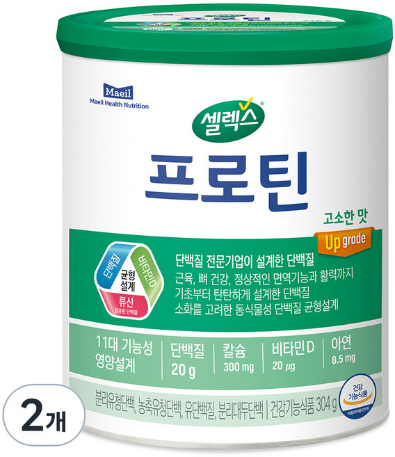 셀렉스 프로틴 고소한 맛, 304g, 2개