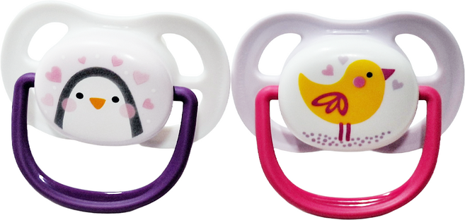 PHILIPS 飛利浦 AVENT 新安怡 Ultra Air 動物圖案安撫奶嘴組, 企鵝 + 小鳥, 0~6個月, 1組