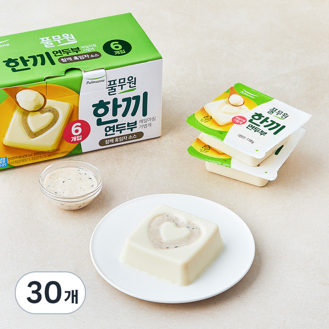 풀무원 한끼 연두부 + 참깨 흑임자 소스, 110g, 30개