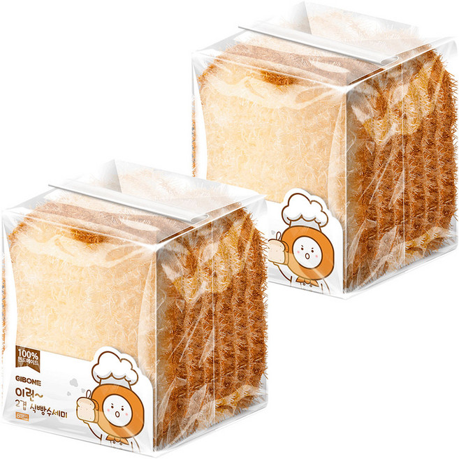 기본에 이런 2겹 식빵 수세미, 6개입, 2개